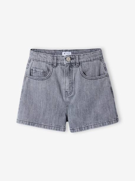 Children's denim cotton shorts denim grey+medium blue - vertbaudet enfant 