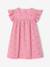 Robe fille gaze de coton brodée fleurs bleu pâle+corail+jaune pastel+vanille+vert sauge+vieux rose - vertbaudet enfant 
