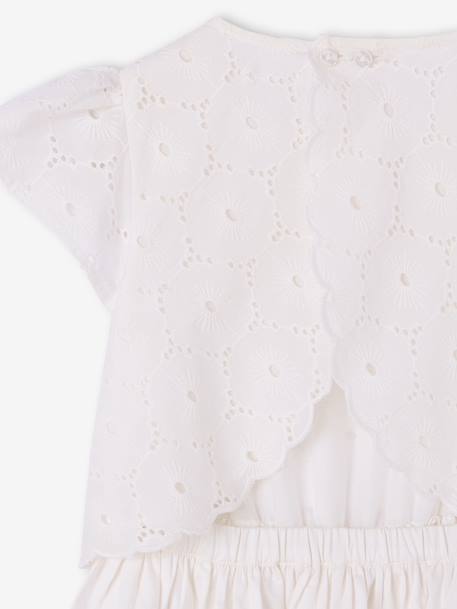 Girl's two-fabric skater dress white - vertbaudet enfant 