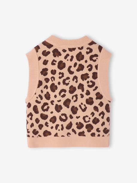 Sleeveless Jumper for Girls camel+ecru - vertbaudet enfant 