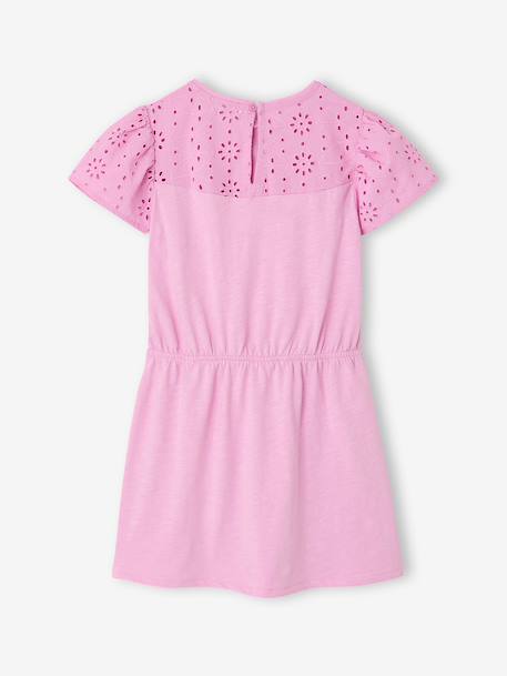 Robe détails en broderie anglaise fille corail+lilas+mauve+vert sauge - vertbaudet enfant 