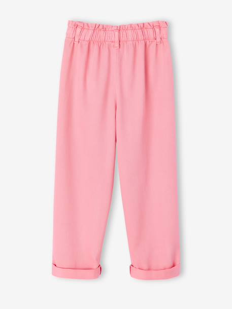 Fluid Paperbag-Style Trousers for Girls coral+khaki+rose - vertbaudet enfant 