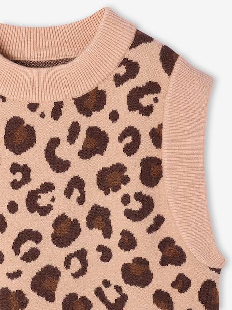 Sleeveless Jumper for Girls camel+ecru - vertbaudet enfant 