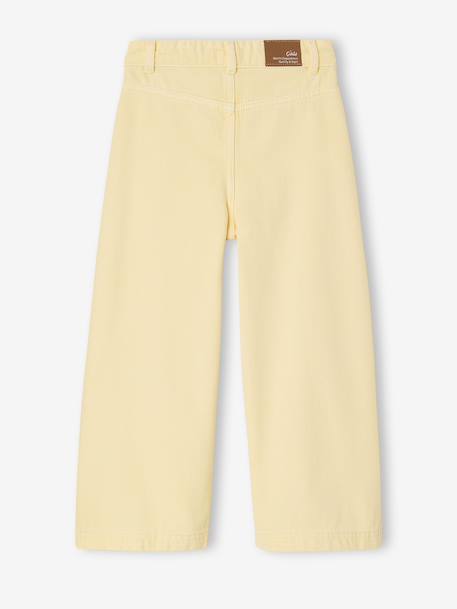 Girl's wide-leg trousers with heart pockets pale yellow+rosy - vertbaudet enfant 