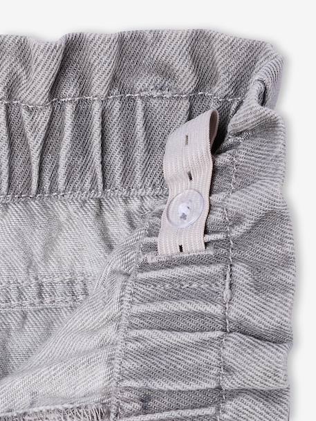 Paperbag Jeans, Heart-Shaped Pockets, for Girls brut denim+denim grey+medium blue - vertbaudet enfant 