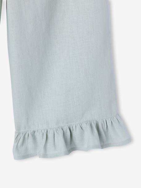Girl's wide bermuda shorts with frills sage green - vertbaudet enfant 