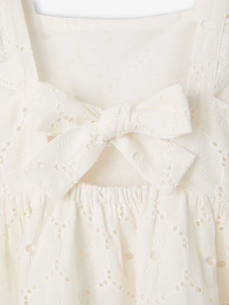 Girls’ Cotton Broderie Anglaise Dress white - vertbaudet enfant 