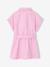 Girl's belted dress in cotton twill mauve - vertbaudet enfant 