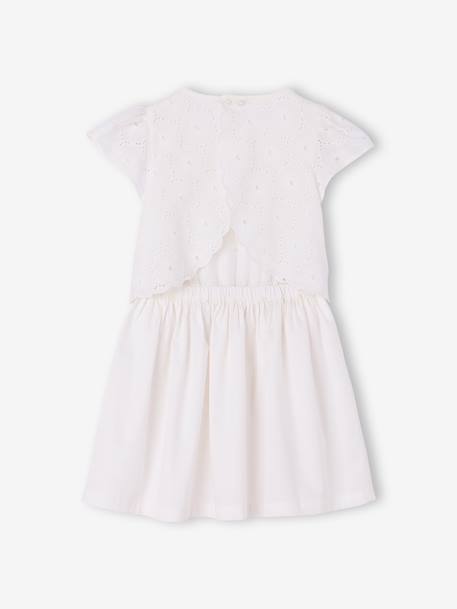 Girl's two-fabric skater dress white - vertbaudet enfant 