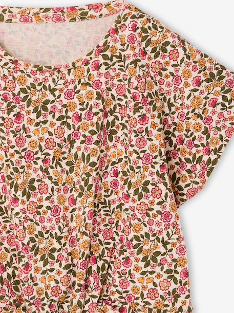Blouse with short sleeves almond green+printed white - vertbaudet enfant 