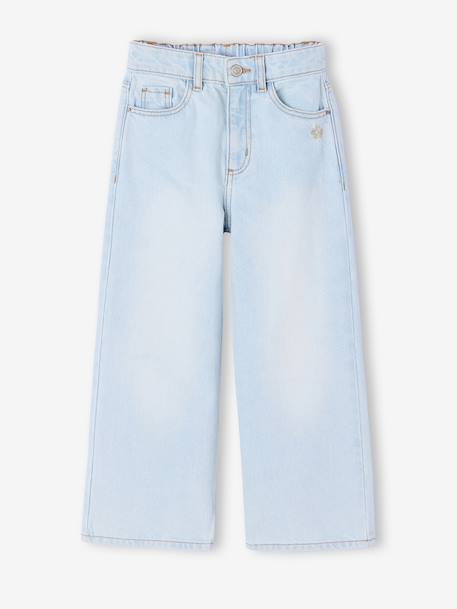 Wide Leg Jeans for Girls black denim+bleached denim+brut denim+denim grey+medium blue+stone - vertbaudet enfant 