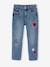 Girls' embroidered floral Mom jeans light blue+medium blue - vertbaudet enfant 