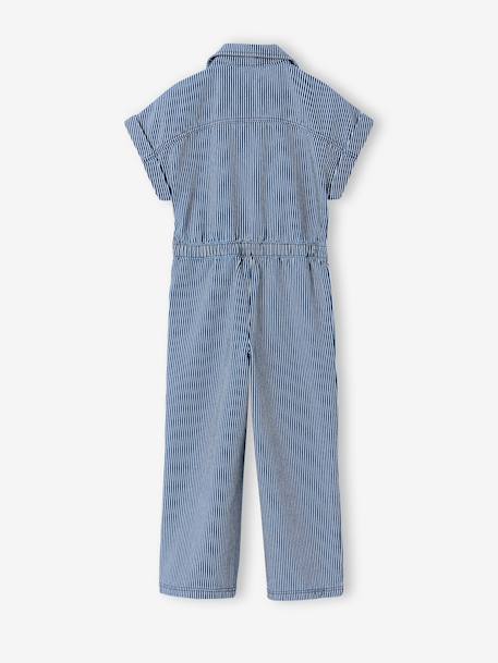Striped girl's jumpsuit striped blue - vertbaudet enfant 