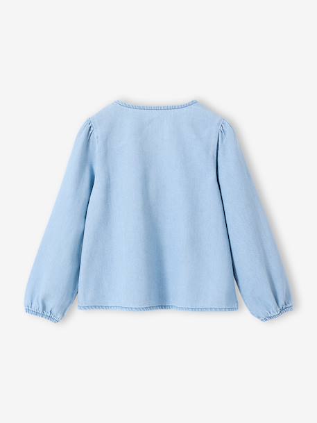 Girl's denim cotton shirt stone - vertbaudet enfant 