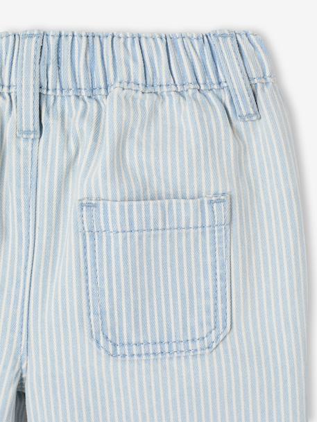 Wide-leg trousers for baby girls striped blue - vertbaudet enfant 