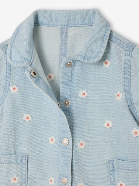 Girl's denim playsuit bleached denim - vertbaudet enfant 