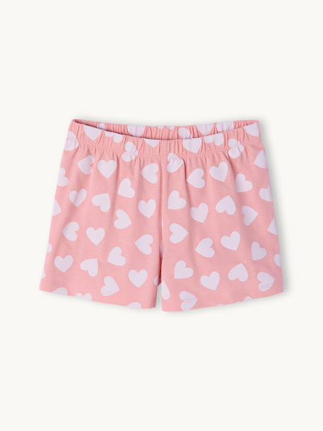 Girls' Lilo & Stitch cotton pyjama shorts sweet pink - vertbaudet enfant 
