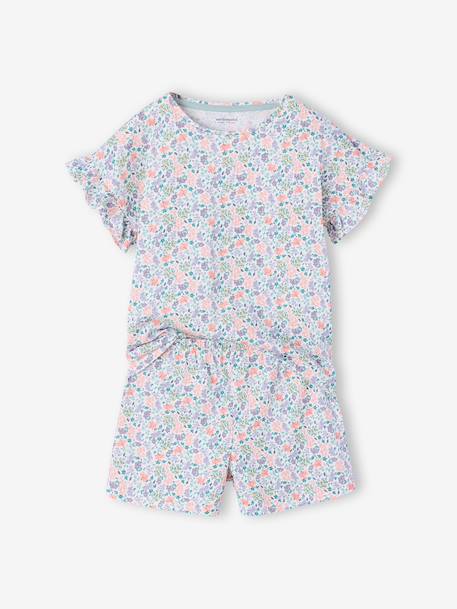 Pack of 2 girls' short-sleeved cotton pyjama shorts ecru - vertbaudet enfant 