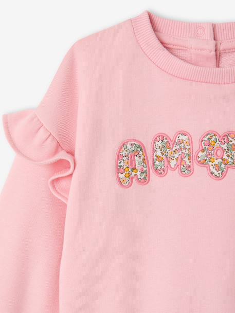 Girl's long-sleeved sweatshirt pale pink - vertbaudet enfant 