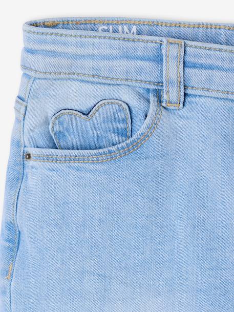 Jean slim fille morphologik tour de hanches large bleu foncé+bleu moyen+denim bleached+denim gris+gris - vertbaudet enfant 