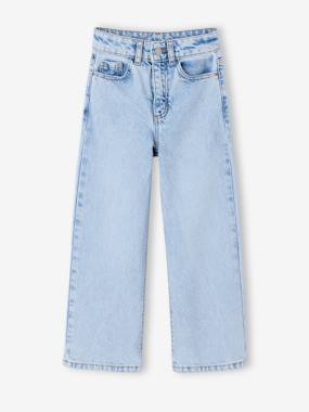 NARROW Hip, MorphologiK Wide-Leg Jeans for Girls - vertbaudet enfant