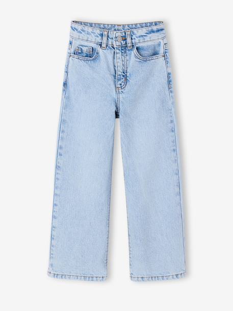 NARROW Hip, MorphologiK Wide-Leg Jeans for Girls deep blue+light blue+medium blue - vertbaudet enfant 