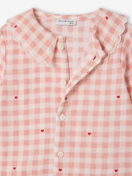 Baby pyjamas with wide neck in organic cotton rosy - vertbaudet enfant 