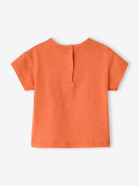 Boys' organic cotton T-shirt orange - vertbaudet enfant 