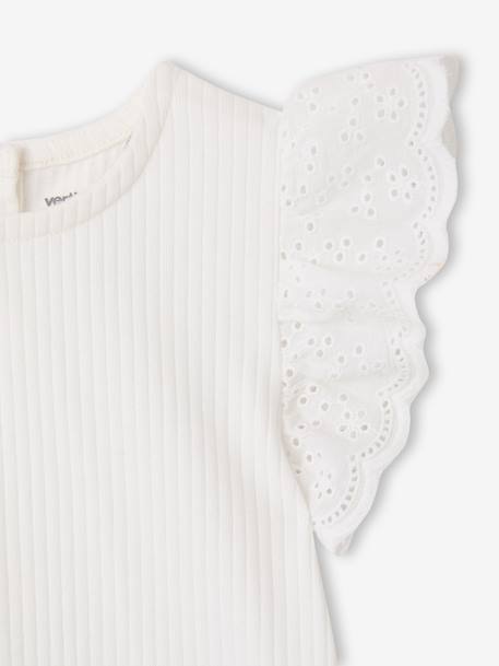 Girls' short-sleeved T-shirt white - vertbaudet enfant 