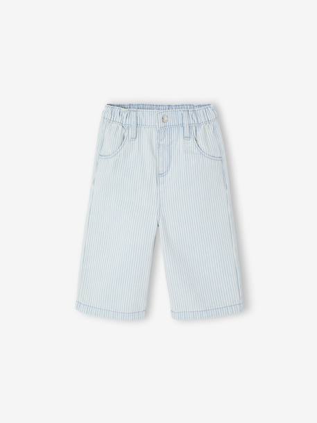 Wide-leg trousers for baby girls striped blue - vertbaudet enfant 