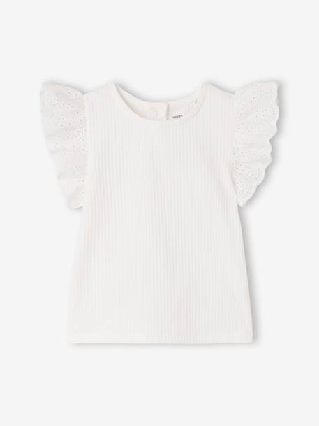 Girls' short-sleeved T-shirt white - vertbaudet enfant 