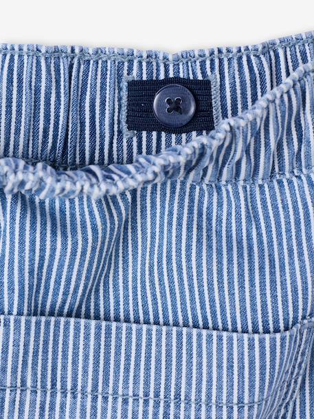 Boys' cotton battle denim trousers striped blue - vertbaudet enfant 