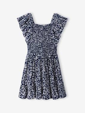 Fille-Robe smockée imprimée