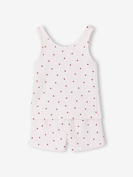 Girl's cotton pyjama short set with cami top ecru - vertbaudet enfant 