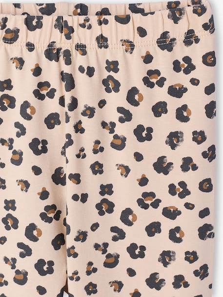 Lot de 2 leggings fille Basics indigo+kaki+marron imprimé+vert sauge - vertbaudet enfant 
