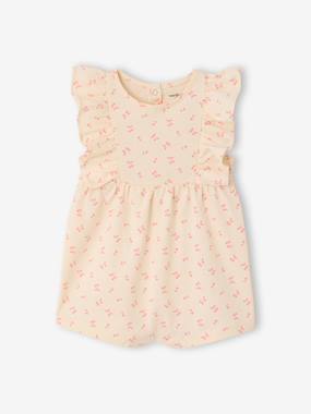 Combishort bébé fille manches volantées - vertbaudet enfant Bébé-Salopette, combinaison-Combishort bébé fille manches volantées