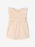 Frill-Sleeved Playsuit for Babies, Basics ecru+rose - vertbaudet enfant 