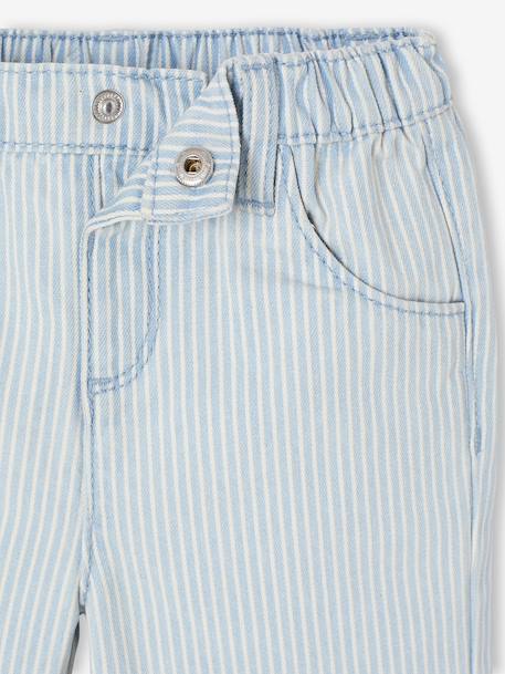 Wide-leg trousers for baby girls striped blue - vertbaudet enfant 