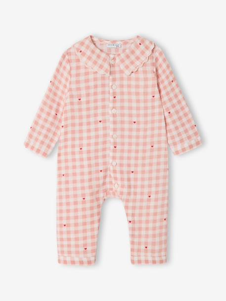 Baby pyjamas with wide neck in organic cotton rosy - vertbaudet enfant 