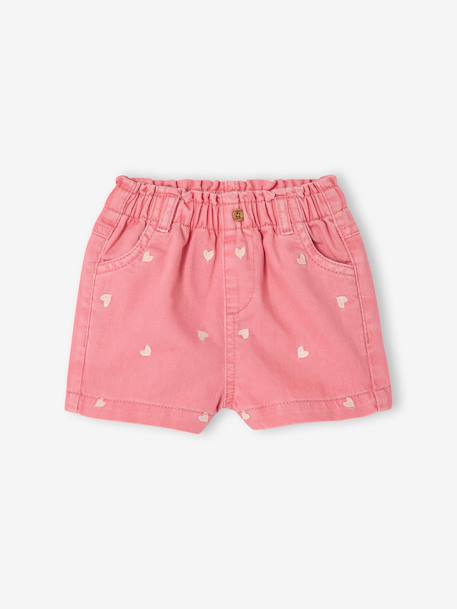 Embroidered baby girl's shorts sweet pink - vertbaudet enfant 