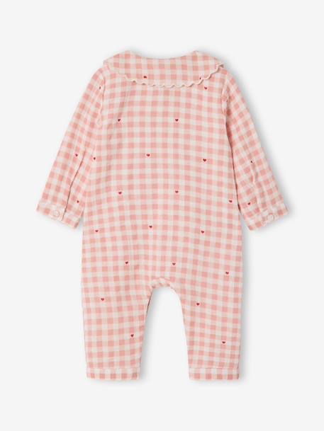 Baby pyjamas with wide neck in organic cotton rosy - vertbaudet enfant 
