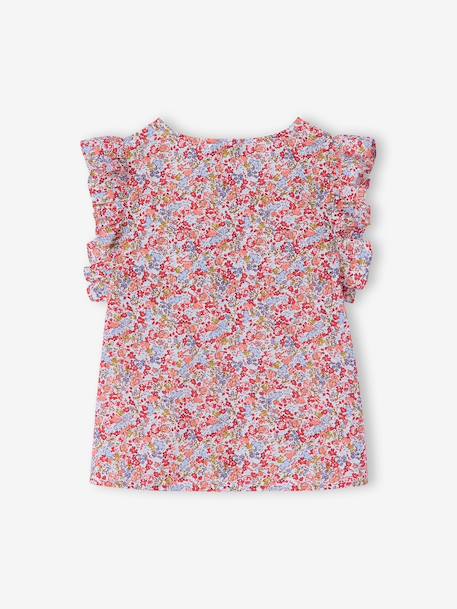 Girl's blouse with frill sleeves multicoloured - vertbaudet enfant 