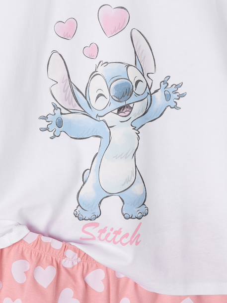 Girls' Lilo & Stitch cotton pyjama shorts sweet pink - vertbaudet enfant 