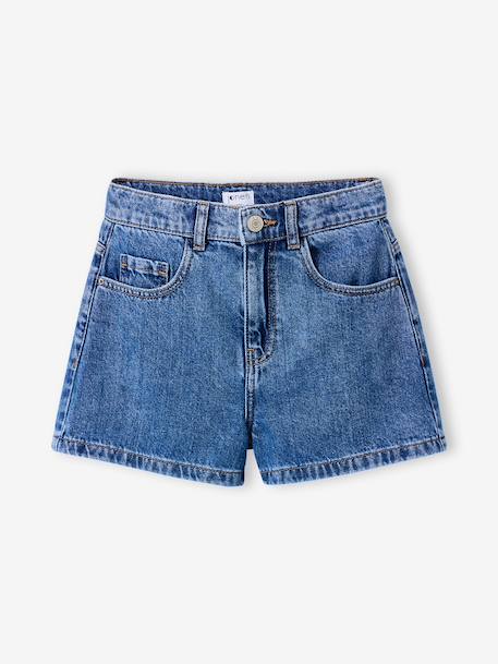 Children's denim cotton shorts denim grey+medium blue - vertbaudet enfant 
