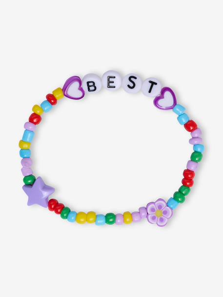 Pack of 2 T-shirts and best friends bracelets lilac - vertbaudet enfant 