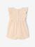 Frill-Sleeved Playsuit for Babies, Basics ecru+rose - vertbaudet enfant 