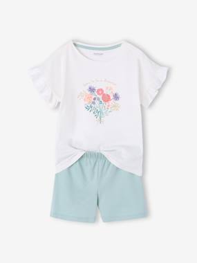 Fille-Lot de 2 pyjashorts fille manches courtes en coton