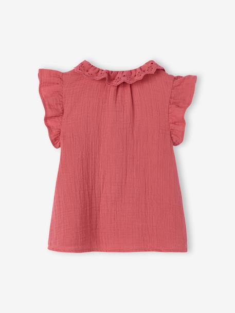 Ruffled shirt old rose - vertbaudet enfant 