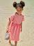 Seersucker Dress for Girls striped red - vertbaudet enfant 