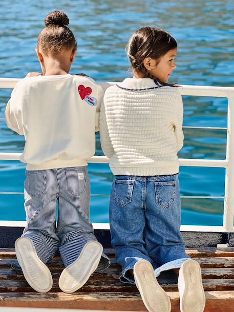 Fancy Knit Jumper for Girls ecru - vertbaudet enfant 